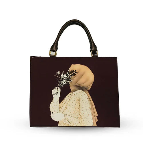Hijab Girl Tote Bag Brown